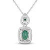 Thumbnail Image 2 of Natural Emerald Necklace 1/8 ct tw Diamonds 10K White Gold