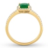 Thumbnail Image 1 of Natural Emerald Ring 1/5 ct tw Diamonds 14K Yellow Gold