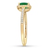 Thumbnail Image 2 of Natural Emerald Ring 1/5 ct tw Diamonds 14K Yellow Gold