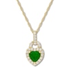 Thumbnail Image 0 of Natural Emerald Necklace 1/4 ct tw Diamonds 14K Yellow Gold