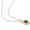 Thumbnail Image 1 of Natural Emerald Necklace 1/4 ct tw Diamonds 14K Yellow Gold