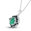 Thumbnail Image 1 of Lab-Created Emerald & Natural Black Spinel Necklace Sterling Silver