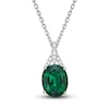 Thumbnail Image 0 of Lab-Created Emerald Pendant Necklace 1/8 ct tw Round 10K White Gold