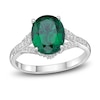 Thumbnail Image 0 of Lab-Created Emerald Ring 1/6 ct tw Round 10K White Gold
