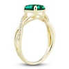 Thumbnail Image 5 of Lab-Created Emerald Ring, Earring & Necklace Set 1/5 ct tw Diamonds 10K Yellow Gold