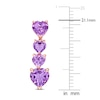 Thumbnail Image 1 of Natural Amethyst Heart Drop Earrings 10K Rose Gold