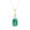 Thumbnail Image 0 of Natural Emerald Necklace Diamond Accent 14K Yellow Gold 18"