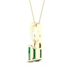 Thumbnail Image 2 of Natural Emerald Necklace Diamond Accent 14K Yellow Gold 18"