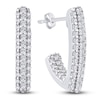 Thumbnail Image 2 of Diamond J-Hoop Earrings 1/2 ct tw Round 14K White Gold