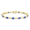 Thumbnail Image 0 of Blue/White Lab-Created Sapphire Bracelet 10K Yellow Gold