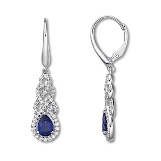 Blue White Lab Created Shire Earrings Sterling Silver Jared Blue White Lab Created Shire Earrings Sterling Silver Jared