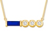 Thumbnail Image 0 of Natural Sapphire Necklace 1/10 ct tw Diamonds 10K Yellow Gold
