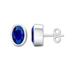 Thumbnail Image 0 of Natural Sapphire Earrings Oval Bezel-set 10K White Gold