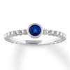 Thumbnail Image 0 of Natural Sapphire Ring Bezel-set Round 10K White Gold