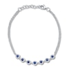 Thumbnail Image 0 of Shy Creation Sapphire Adjustable Bracelet 1/5 cttw Diamonds 14K White Gold SC55005033