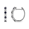 Thumbnail Image 0 of Natural Blue Sapphire Hoop Earrings 3/8 ct tw Diamonds 10K White Gold