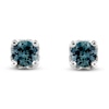 Thumbnail Image 0 of Montana Blue Round-Cut Natural Sapphire Earrings 10K White Gold