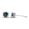 Thumbnail Image 1 of Montana Blue Round-Cut Natural Sapphire Earrings 10K White Gold