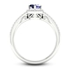 Thumbnail Image 3 of Natural Blue Sapphire Ring 1/8 ct tw Diamonds 14K White Gold