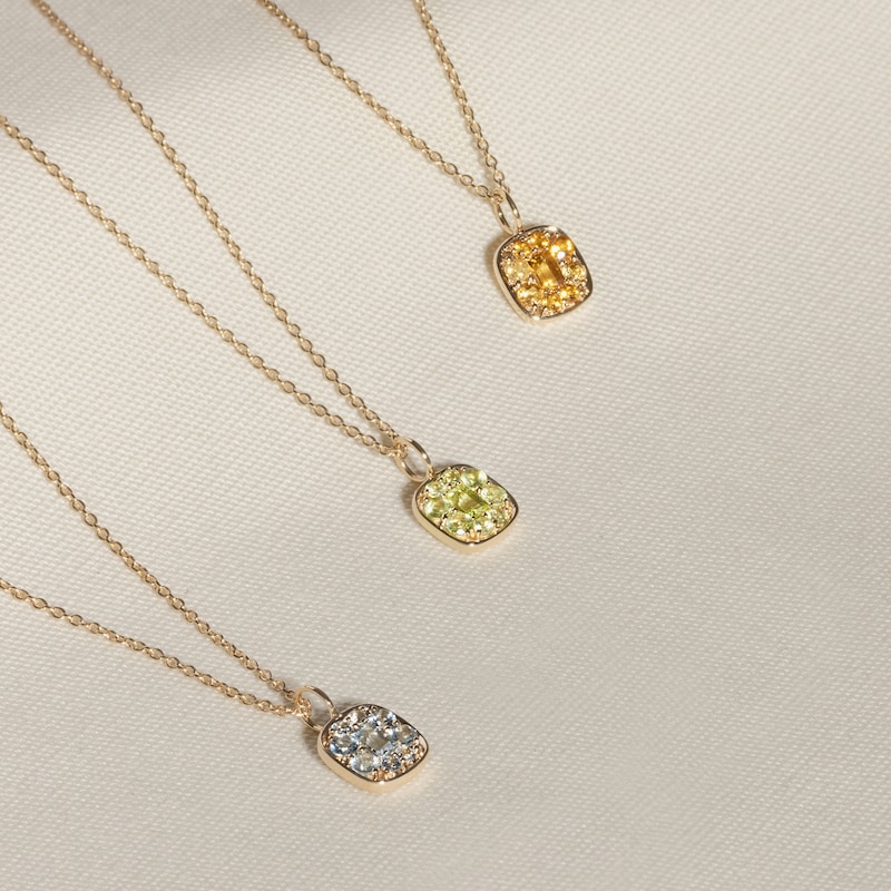 Juliette Maison Natural Emerald Pendant Necklace 10K Yellow Gold