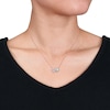 Thumbnail Image 3 of Natural Aquamarine & Natural Morganite Heart Necklace 1/5 ct tw Diamonds 14K Rose Gold 17"
