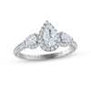 Thumbnail Image 0 of Vera Wang WISH Diamond Engagement Ring 1-1/4 ct tw Pear/Round 14K White Gold