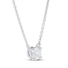 Thumbnail Image 1 of Lab-Created Diamond Solitaire Necklace 1/2 ct tw Round 14K White Gold 19" (SI2/F)