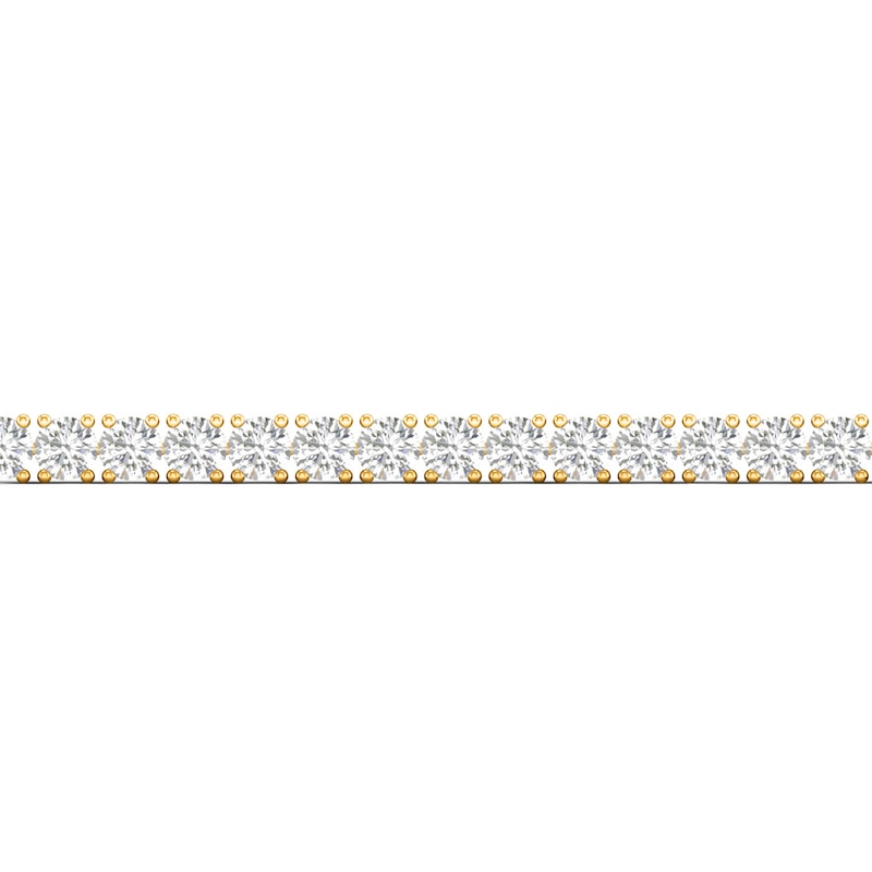 Lab-Created Diamond Tennis Bracelet 12 ct tw Round 14K Yellow Gold 7.25"