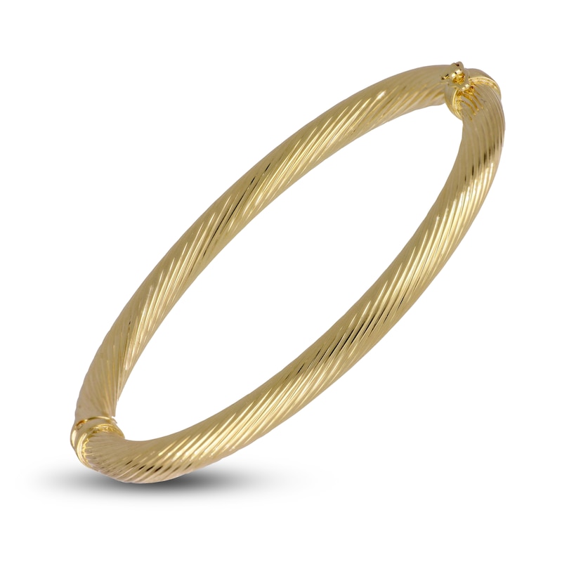 Italia D'Oro Round Tube Bangle Bracelet 14K Yellow Gold