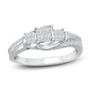 Thumbnail Image 0 of Diamond Engagement Ring 1/3 ct tw Princess/Round 14K White Gold