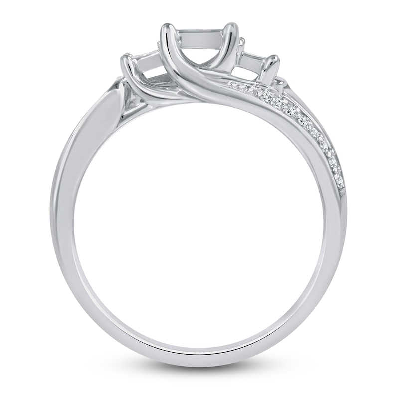 Diamond Engagement Ring 1/3 ct tw Princess/Round 14K White Gold