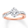 Thumbnail Image 1 of Diamond Engagement Ring 3/4 cttw Princess-cut 14K Two-Tone Gold