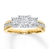 Thumbnail Image 0 of Diamond 3-Stone Ring 1 ct tw Princess-cut 14K Yellow Gold