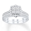 Thumbnail Image 0 of Diamond Bridal Set 3/4 ct tw Princess-cut 14K White Gold