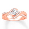 Thumbnail Image 0 of Diamond Engagement Ring 5/8 ct tw Pear-shaped 14K Rose Gold