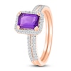 Thumbnail Image 3 of Amethyst Bridal Set 1/3 ct tw Diamonds 14K Rose Gold