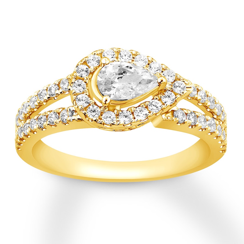 Diamond Engagement Ring 7/8 ct tw Pear-shaped 14K Yellow Gold