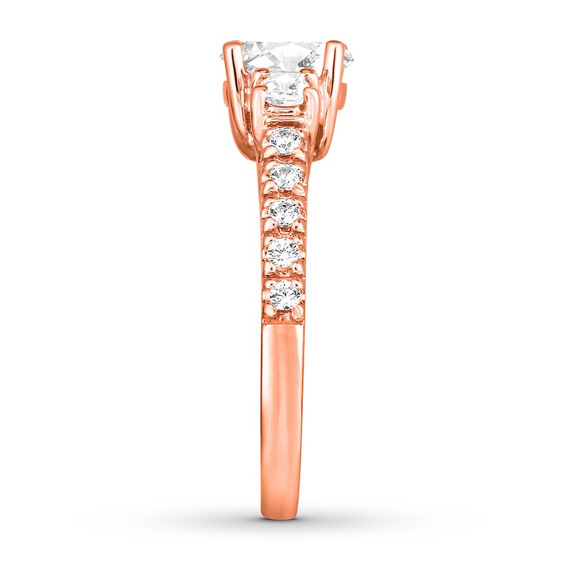 Main Image 3 of Diamond Engagement Ring 1-1/5 Carats tw 14K Rose Gold