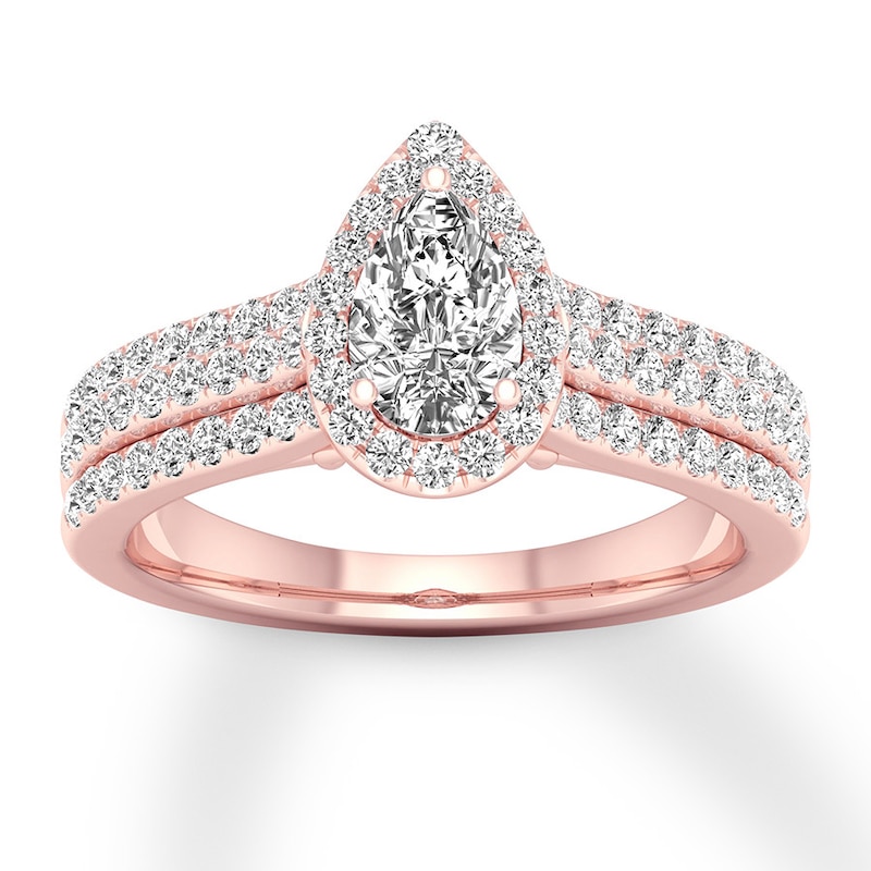 Diamond Engagement Ring 7/8 ct tw Pear-shaped 14K Rose Gold