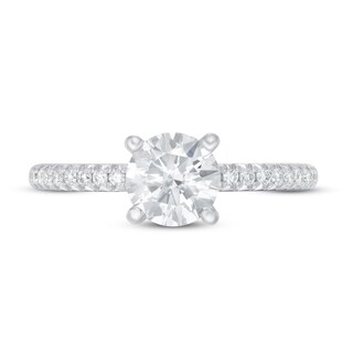 Lab-Created Diamond Engagement Ring 1 1/8 ct tw Round 14K White Gold