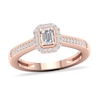 Thumbnail Image 0 of Diamond Ring 1/3 ct tw Emerald/Round-cut 14K Rose Gold
