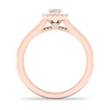 Thumbnail Image 1 of Diamond Ring 1/3 ct tw Emerald/Round-cut 14K Rose Gold