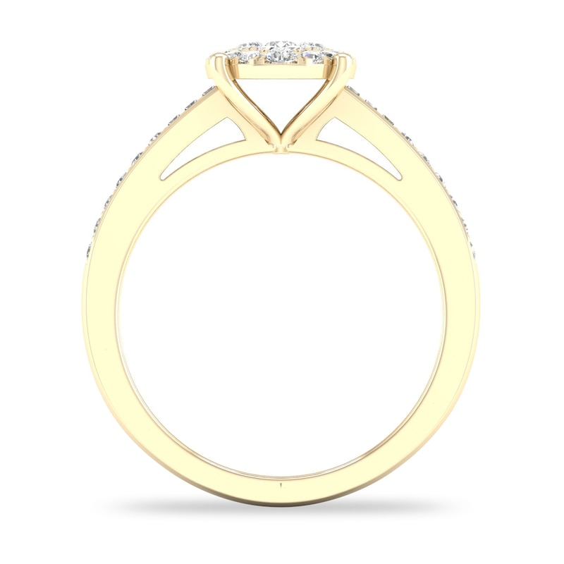 Diamond Ring 1/3 ct tw Baguette/Round-cut 14K Yellow Gold