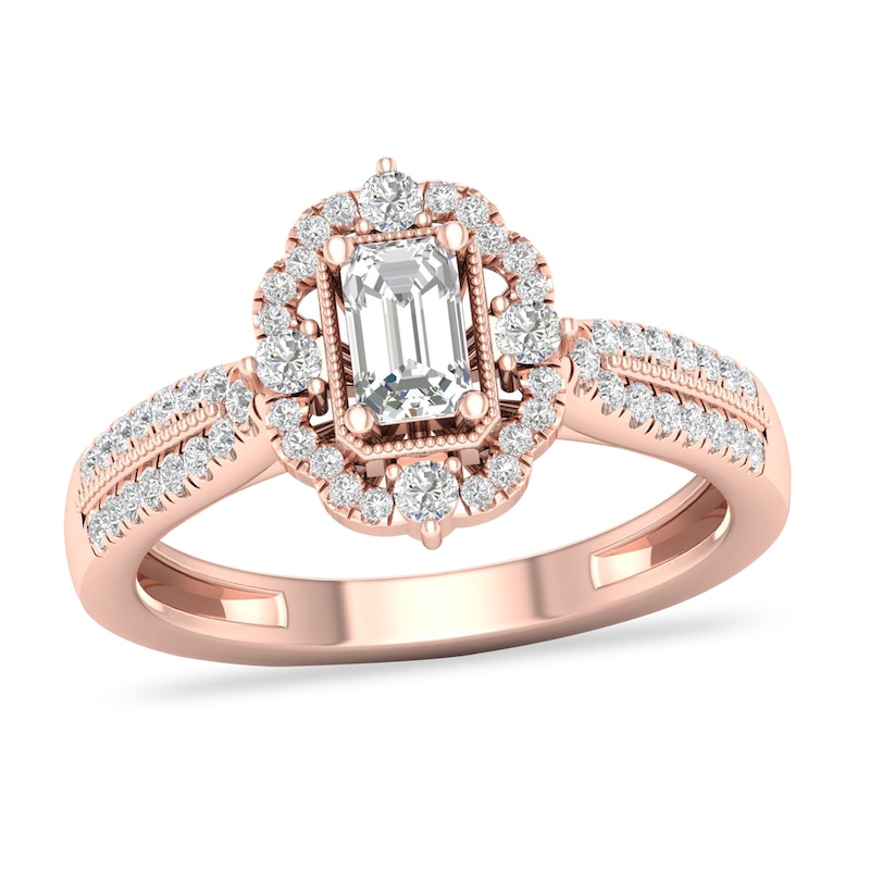 Diamond Ring 5/8 ct tw Round-cut 14K Rose Gold