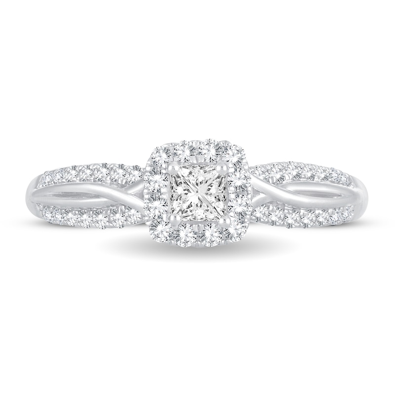 Diamond Engagement Ring 1/2 ct tw Princess 14K White Gold