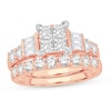 Thumbnail Image 0 of Diamond Bridal Set 2 ct tw Round/Princess/Baguette 14K Rose Gold