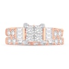 Thumbnail Image 2 of Diamond Bridal Set 2 ct tw Round/Princess/Baguette 14K Rose Gold