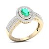 Thumbnail Image 1 of Diamond & Natural Emerald Engagement Ring 3/8 ct tw Round 14K Yellow Gold