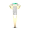 Thumbnail Image 3 of Diamond & Natural Emerald Engagement Ring 3/8 ct tw Round 14K Yellow Gold