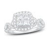 Thumbnail Image 0 of Diamond Engagement Ring 1-1/3 ct tw Round/Princess 14K White Gold